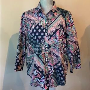 LRL Paisley Patchwork Non-Iron Blouse